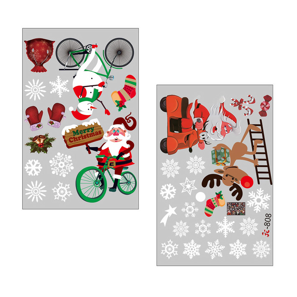 Snowflake Window Decal - สติกเกอร์หน้าต่างฤดูหนาว ฉากตกแต่งวันหยุด สติกเกอร์ลายเกล็ดหิมะ ลายเกล็ดหิมะ