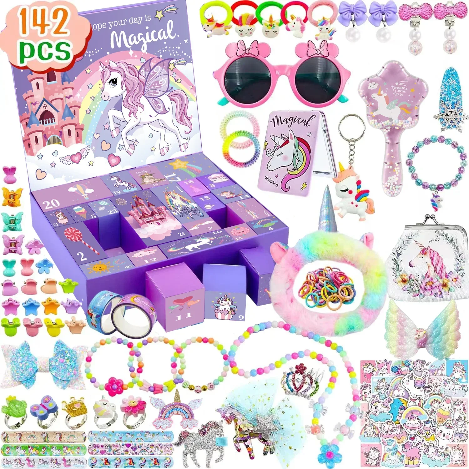 Advent Calendar Gift - 2025 คริสต์มาส Advent ปฏิทินของขวัญกล่องสําหรับสาวเด็ก DIY เครื่องประดับ