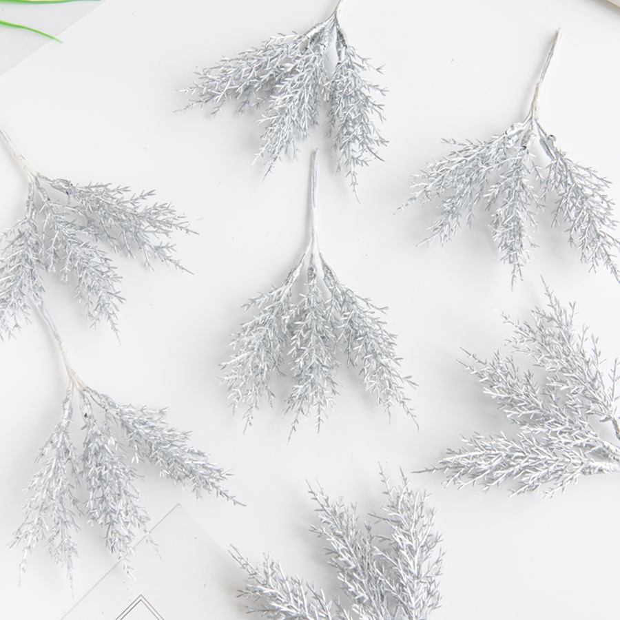 กิ่งไม้ปลอมพืชเทียมสีทองสีเงิน - Christmas Tree Artificial บทวิจารณ์และราคา