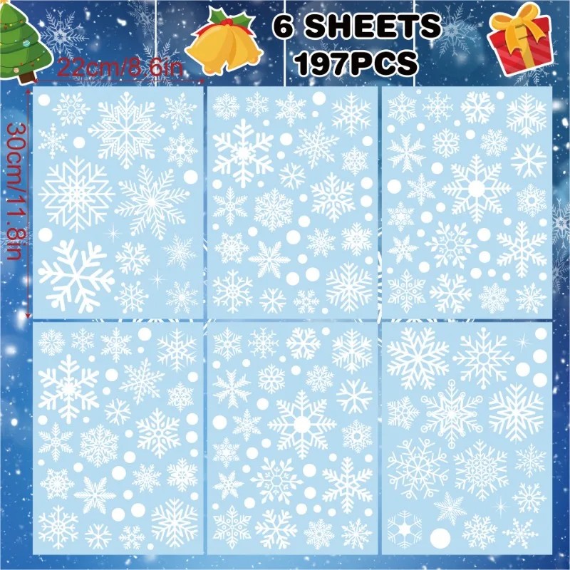 สติ๊กเกอร์ติดกระจกหน้าต่างลายเ - Snowflake Window Decal บทวิจารณ์และราคา