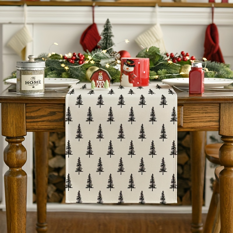 ผ้าปูโต๊ะลายต้นคริสต์มาสเรียบง - Christmas Table Runner บทวิจารณ์และราคา