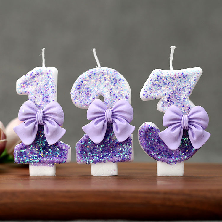 เทียนวันเกิดเลข 0-9 ประดับโบว์ - Holiday Candle Set บทวิจารณ์และราคา