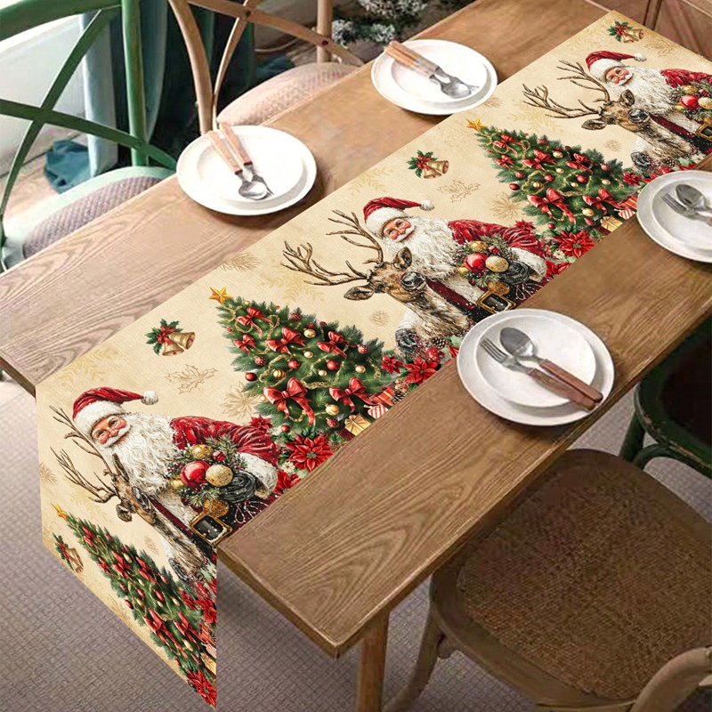 ผ้าปูโต๊ะคริสต์มาสสไตล์วินเทจ  - Christmas Table Runner บทวิจารณ์และราคา
