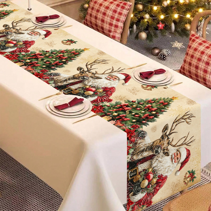 ผ้าปูโต๊ะคริสต์มาสสไตล์วินเทจ  - Christmas Table Runner บทวิจารณ์และราคา