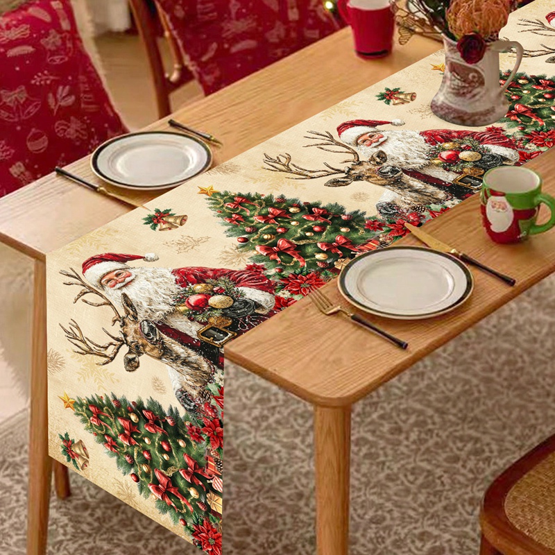 ผ้าปูโต๊ะคริสต์มาสสไตล์วินเทจ  - Christmas Table Runner บทวิจารณ์และราคา